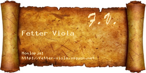 Fetter Viola névjegykártya